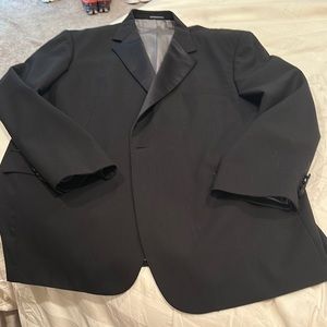 Stafford Men's Black one button wool tuxedo jacket-48R